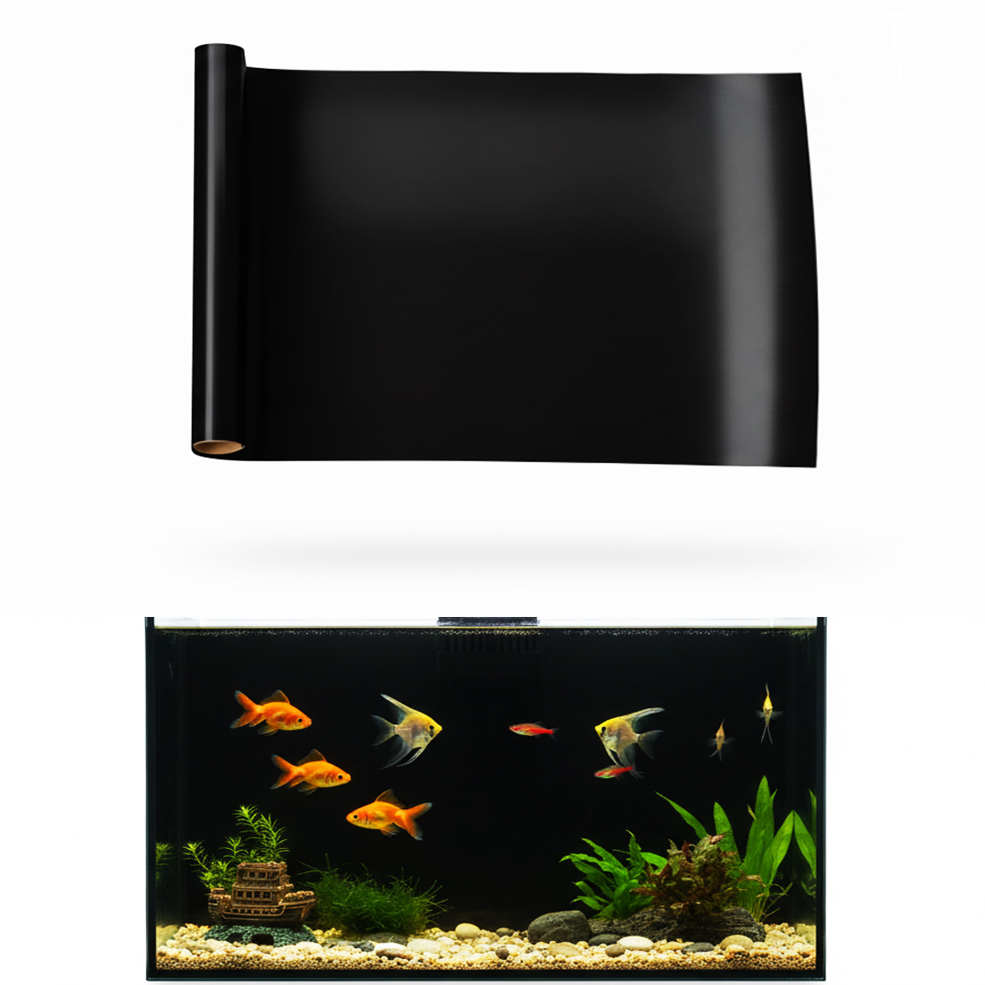 Aquarium Fish Poster - Latar Belakang Akuarium Statis Hitam Putih