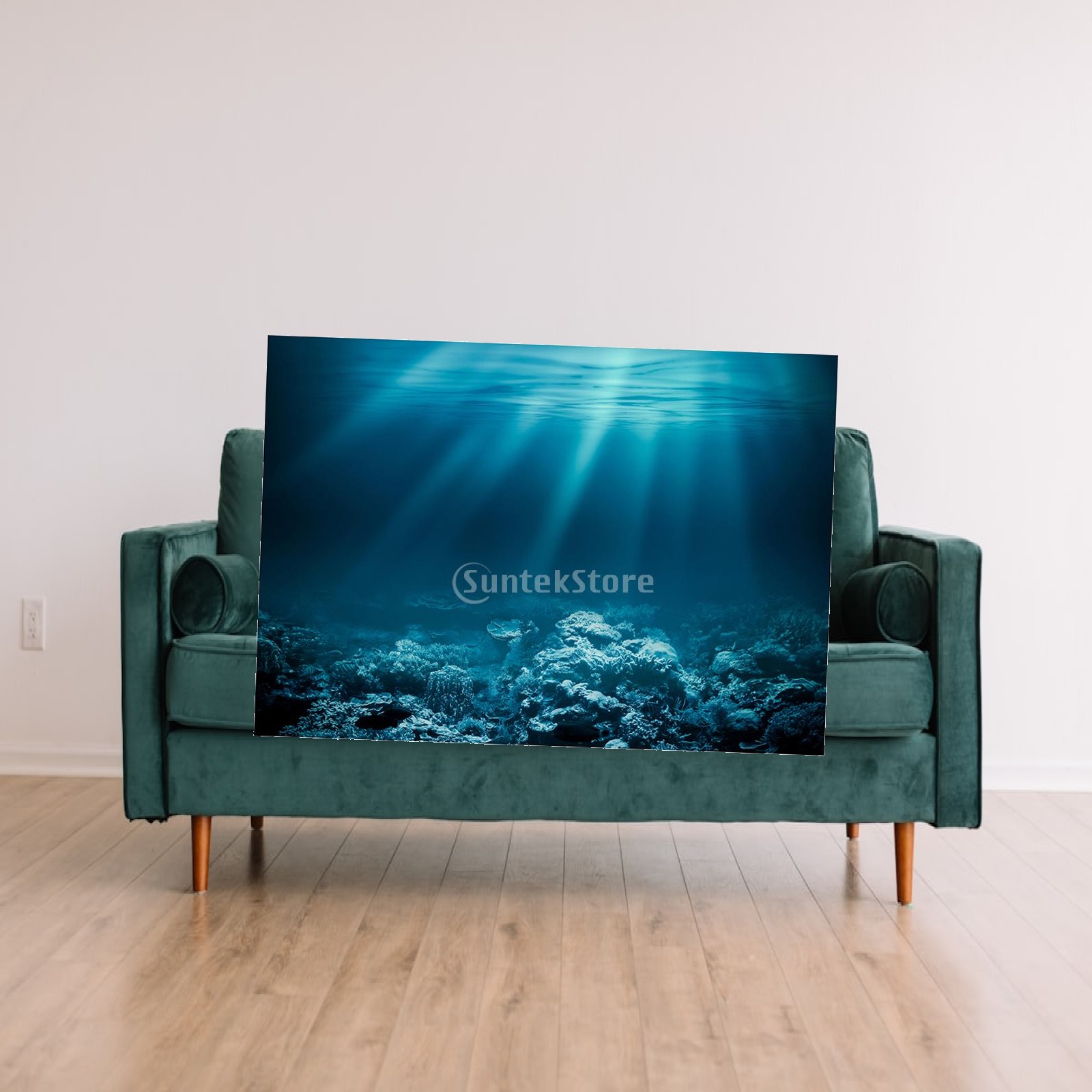 Fish In Aquarium Picture - Stiker Poster Akuarium PVC 3D HD,