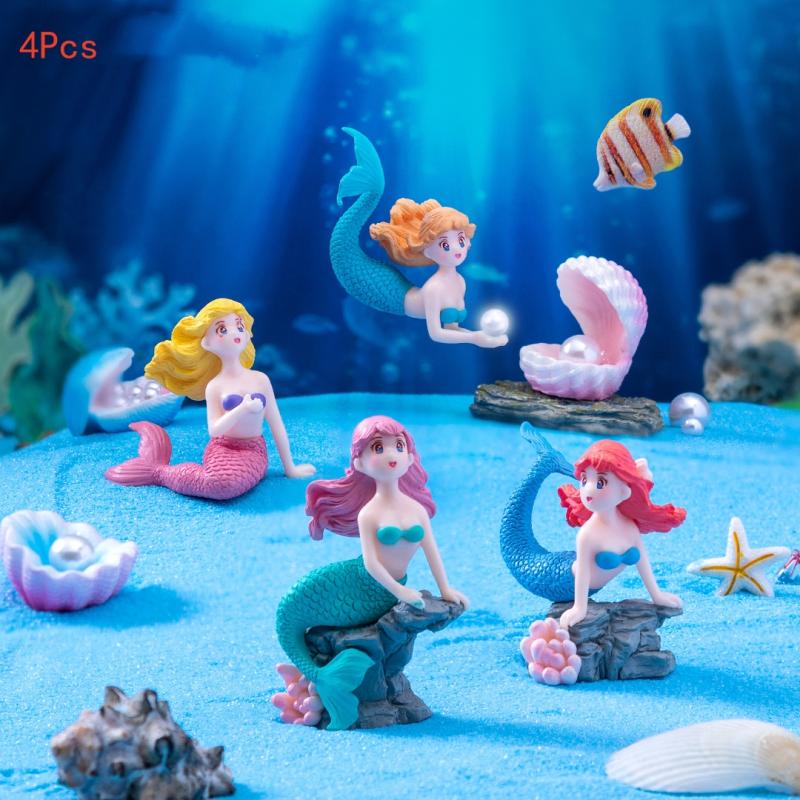Aquarium Fish To Buy - 4 Buah Patung Miniatur Hiasan Putri
