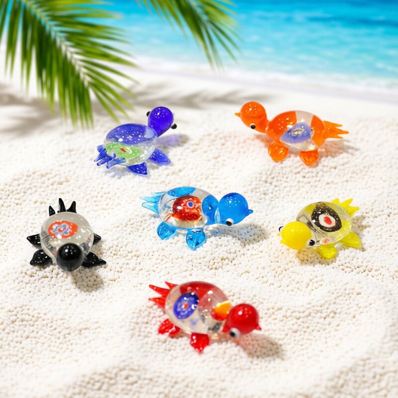 Aquarium Fish Japan - Patung Kura-Kura Kaca Mini Buatan Tangan