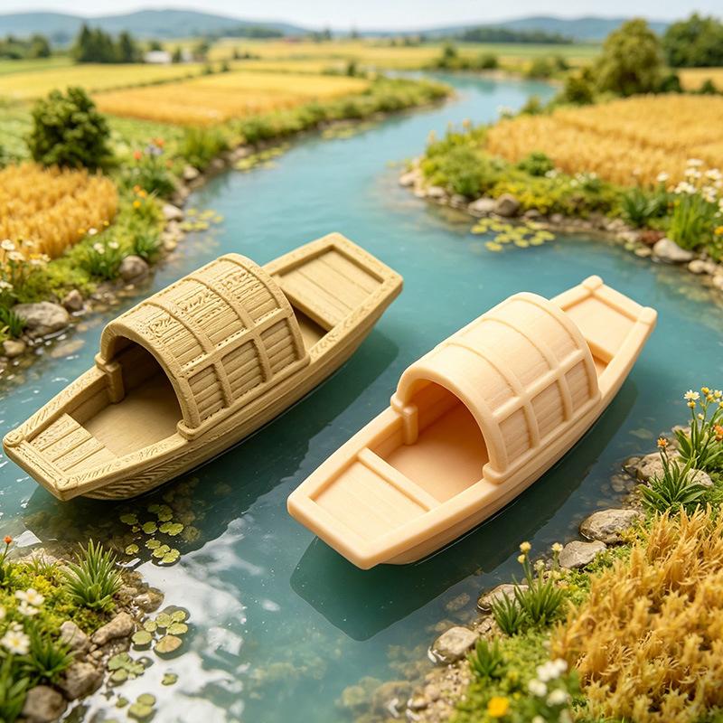 Aquarium Fish Marine - 【S】Model Perahu Mini Mengambang Simulasi, Figurine