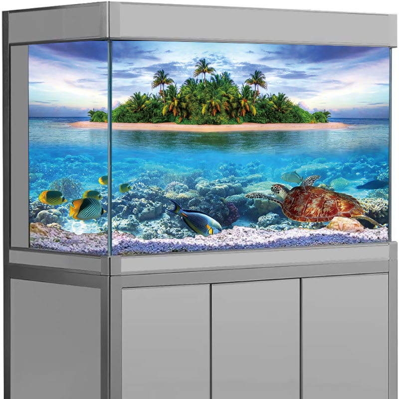 Stiker Latar Belakang Akuarium - Aquarium Fish Poster ulasan dan harga